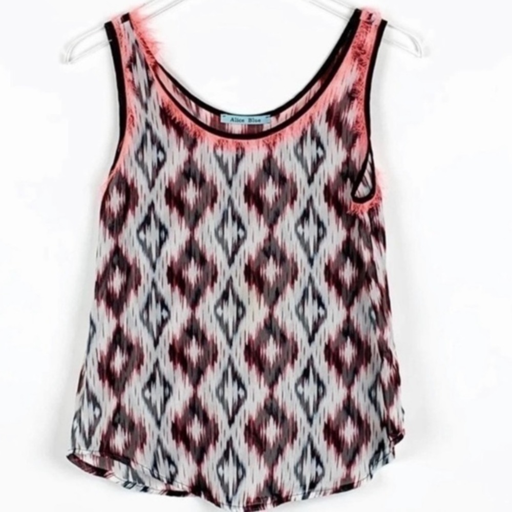 Alice Blue Geo Print Sleeveless Top